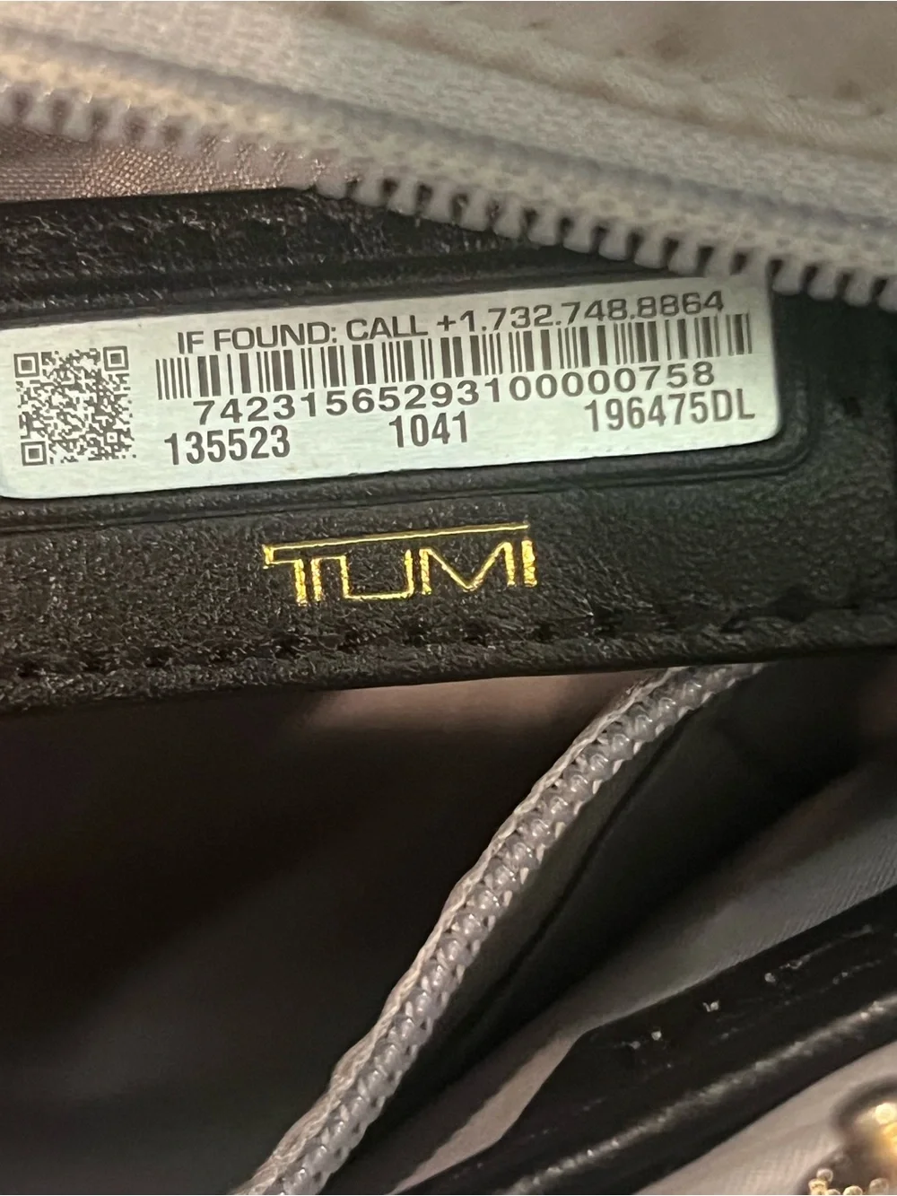Tumi Black Leather Laptop Bag with Gold Hardware